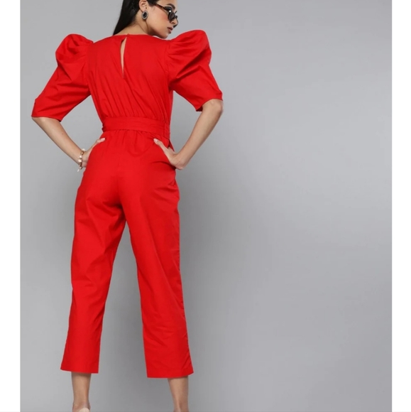 Sassfrass Red Tapered Leg Jumpsuit - New - Picture 7 of 7